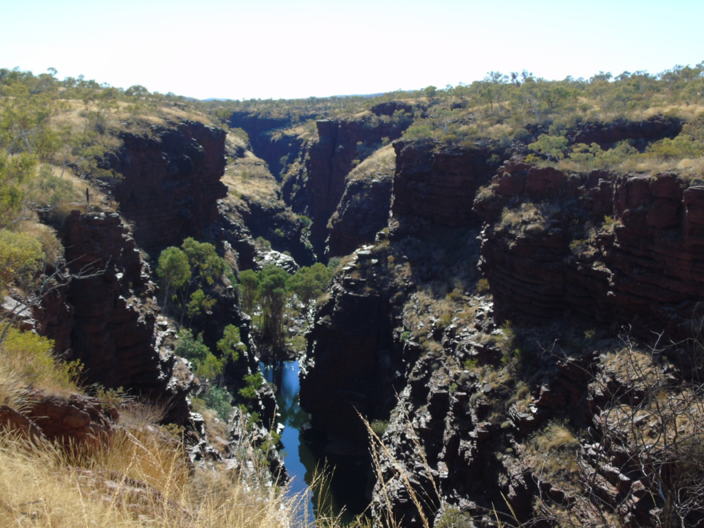 Knox Gorge Karijini National Park Looking down into the stunning landscapes of Knox Gorge in Karijini National Park, Western Australia.