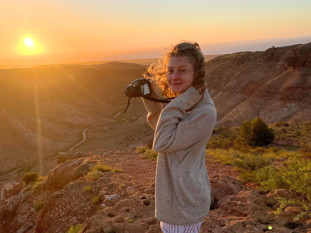 Taking photos of the sunrise at Charles Knife Canyon in Exmouth