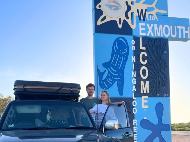 Exmouth sign while driving into Exmouth