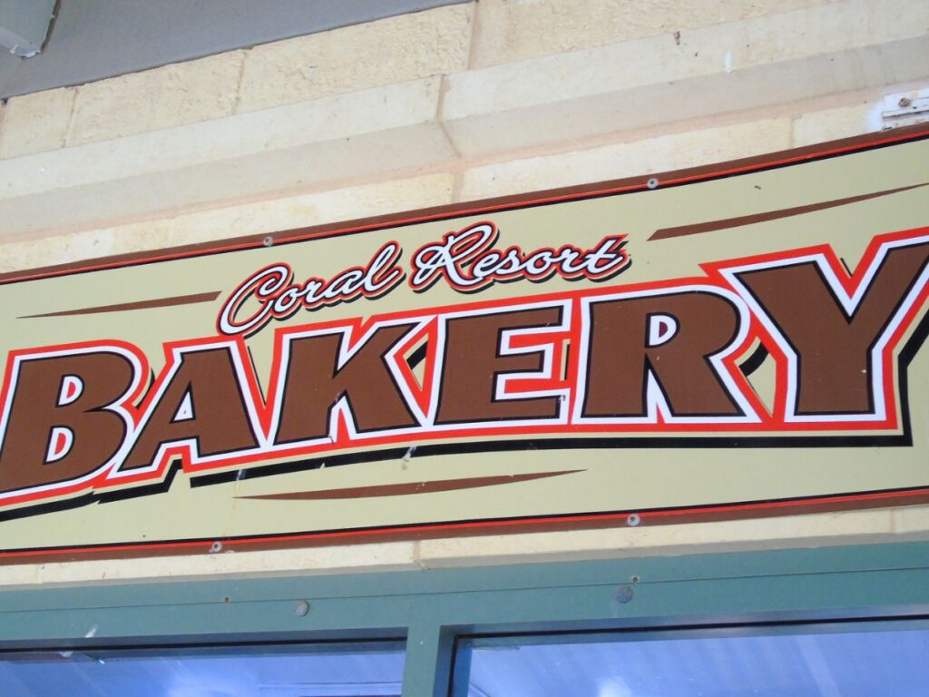 Coral Bay Resort Bakery Sign